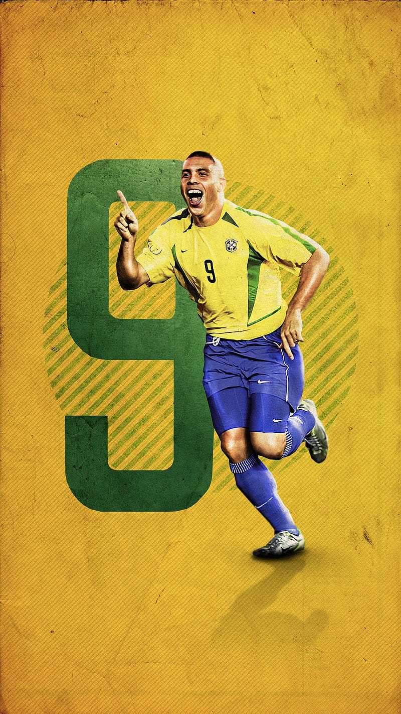 HD   Ronaldo Nazario Selecao Soccer Brazil Legend Football Number 9 