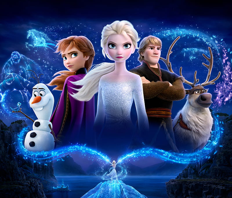Movie, Anna (Frozen), Elsa (Frozen), Kristoff (Frozen), Olaf (Frozen), Sven (Frozen), Frozen 2, HD wallpaper