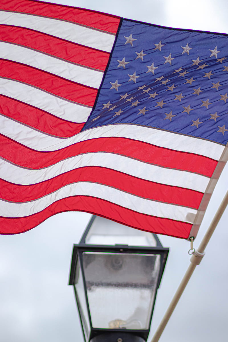 USA Flag on Pole, HD phone wallpaper