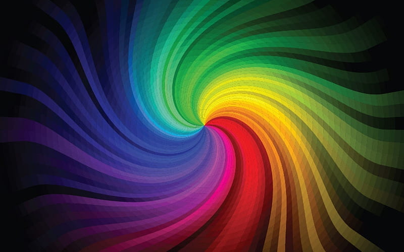 Rainbow Spiral, colors, rainbow, spiral, vector, HD wallpaper