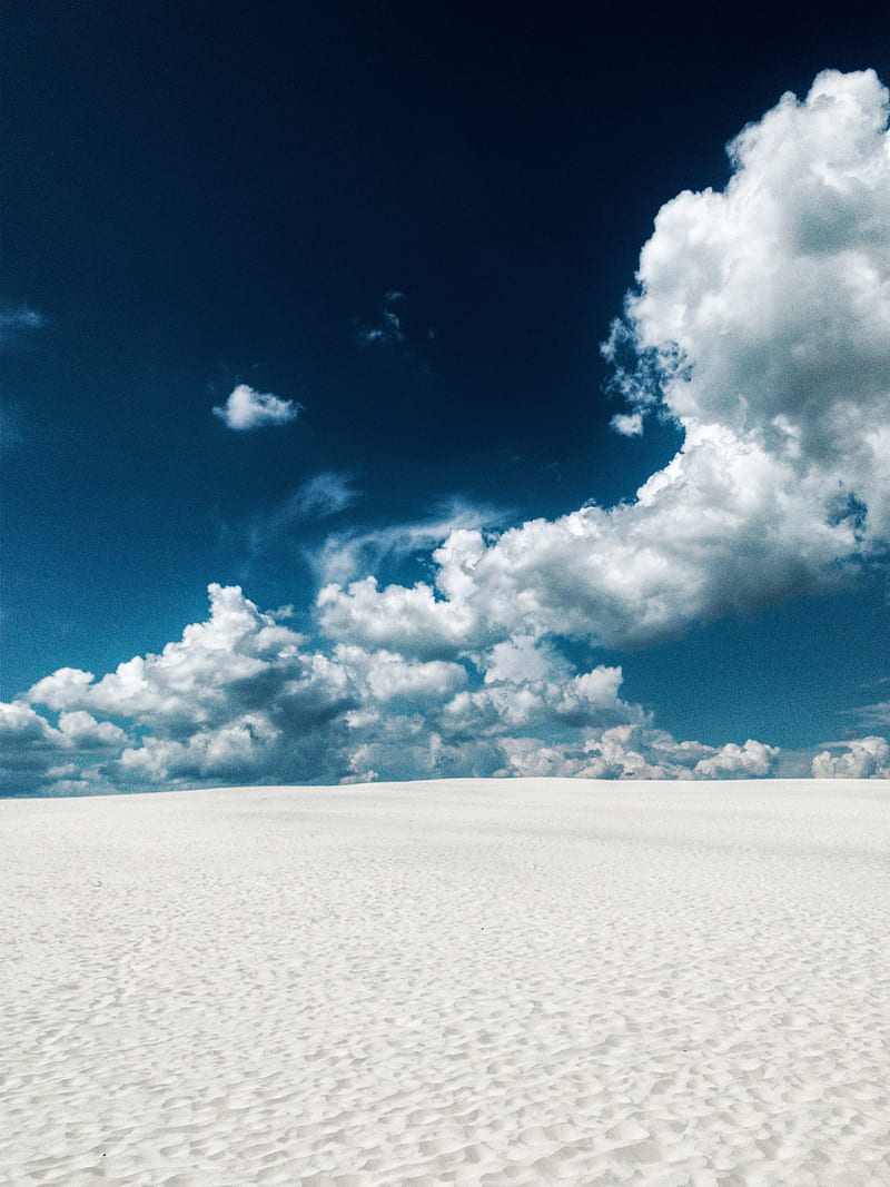 sand, desert, traces, clouds, sky, HD phone wallpaper