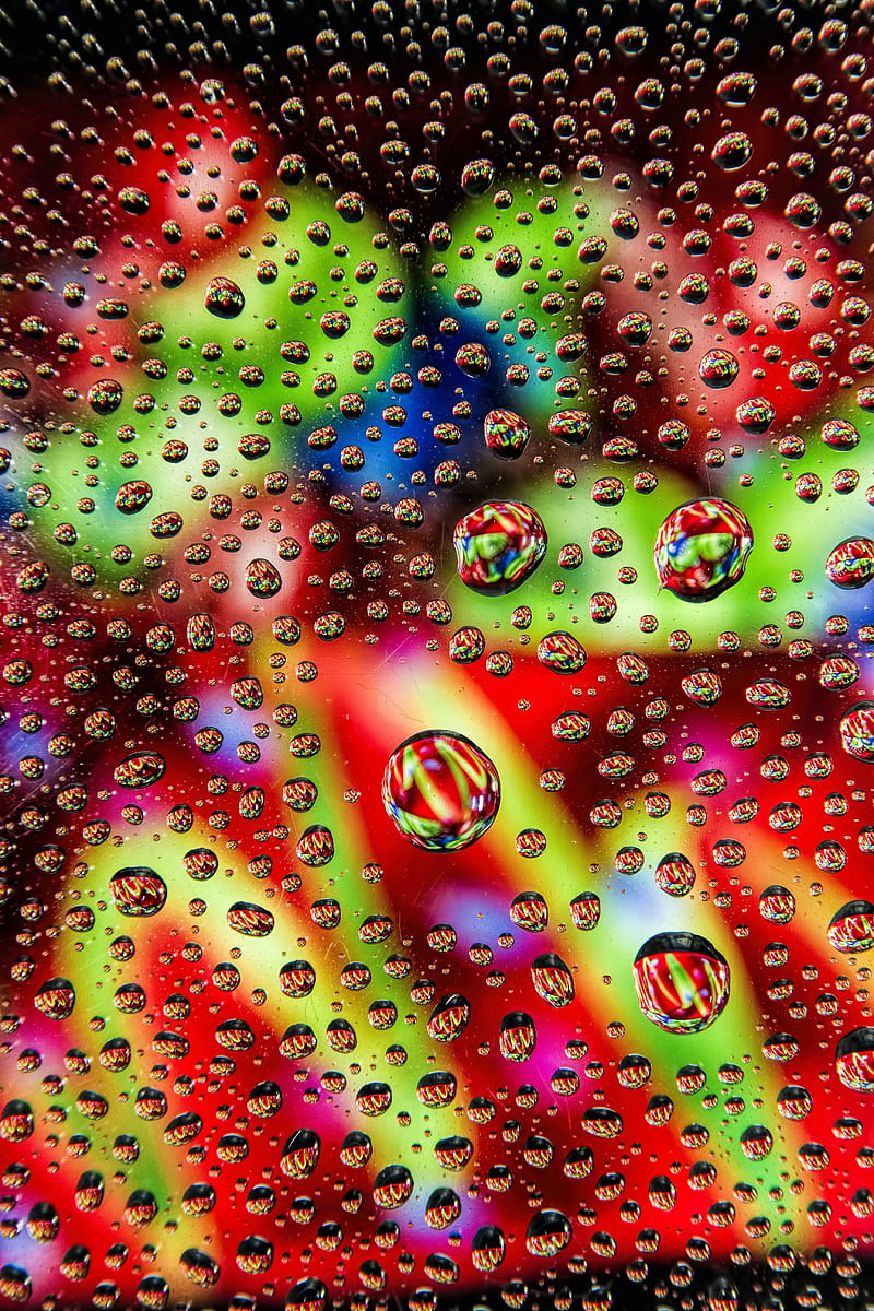 bubbles, drops, colorful, liquid, surface, HD phone wallpaper