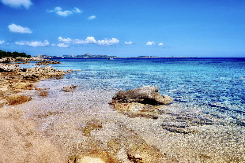 Gray rock formation on sea under blue sky during daytime, HD wallpaper ...