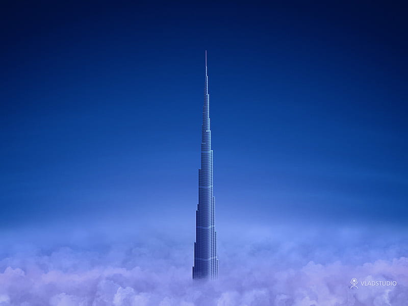 Burj khalifa, abstract, blue, 3d and cg, HD wallpaper | Peakpx