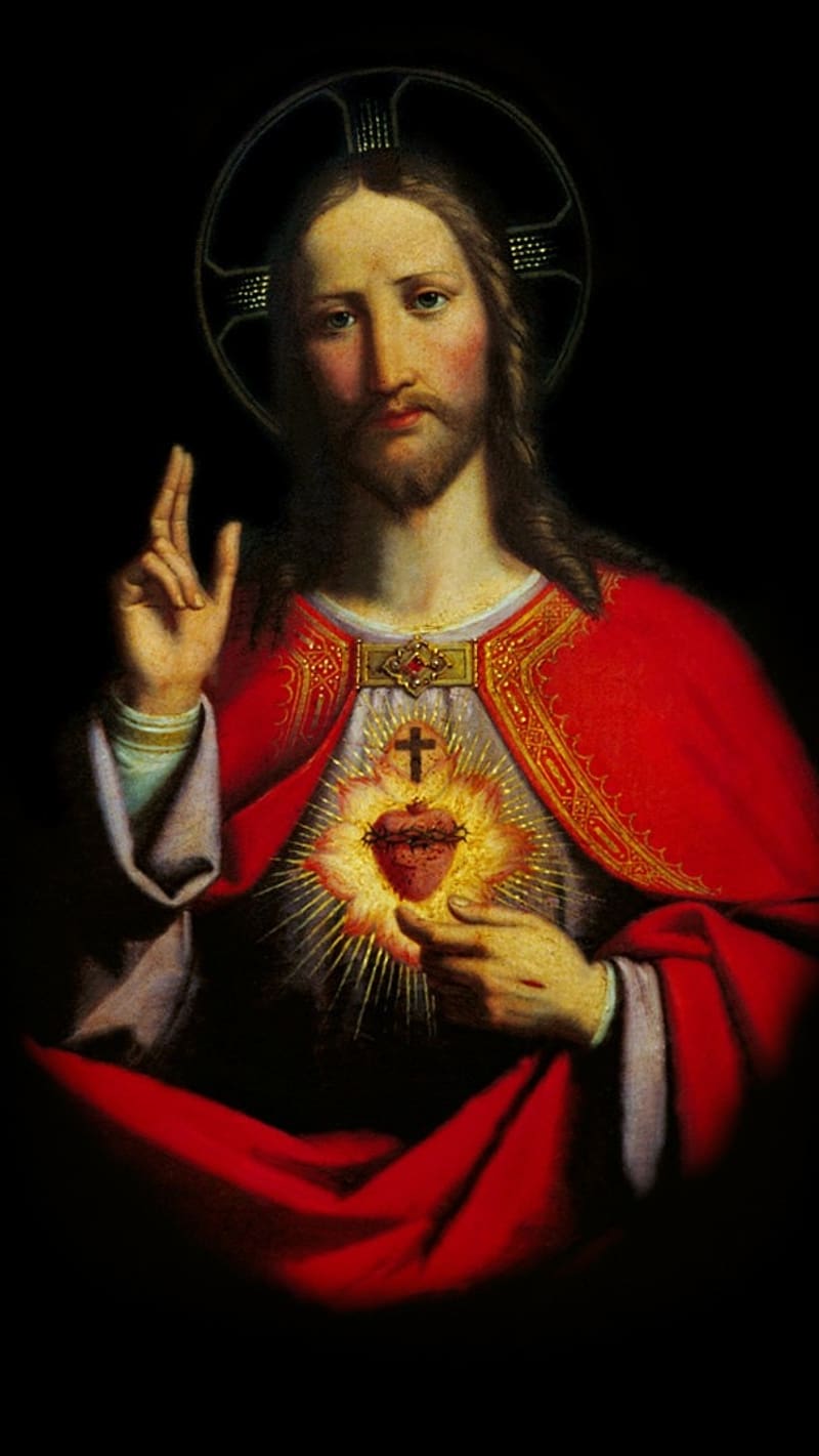 Jesus Christ , Sacred Heart, god, lord, HD phone wallpaper