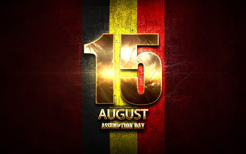 Belgium, Assumption Day, August 15, golden signs, Belgian national holidays, Belgium Public Holidays, Europe, HD wallpaper