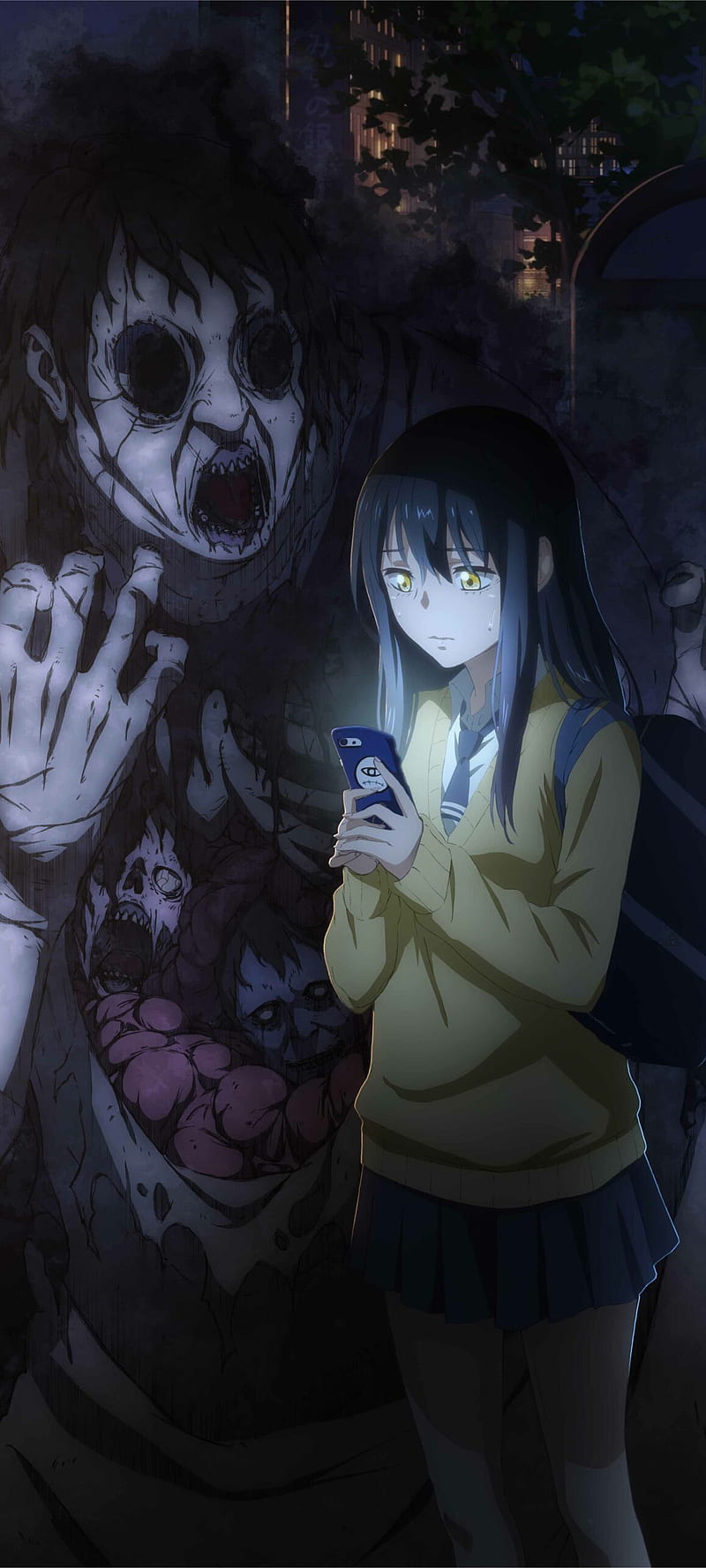 Miko Yotsuya, mieruko chan, anime girl, ghost, anime, HD phone wallpaper