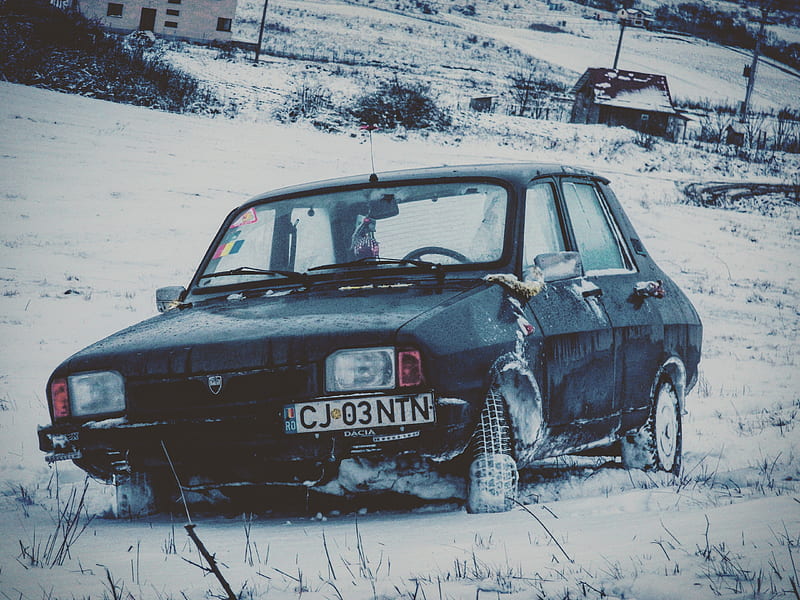 Dacia 1310, cj, cj 03 ntn, ze, ntn, off-road, rally, snow, white, HD wallpaper