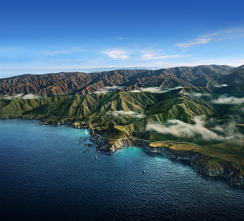 Earth, Big Sur, Aerial, Apple Inc., Cloud, Coastline, Landscape, Mountain, Ocean, HD wallpaper
