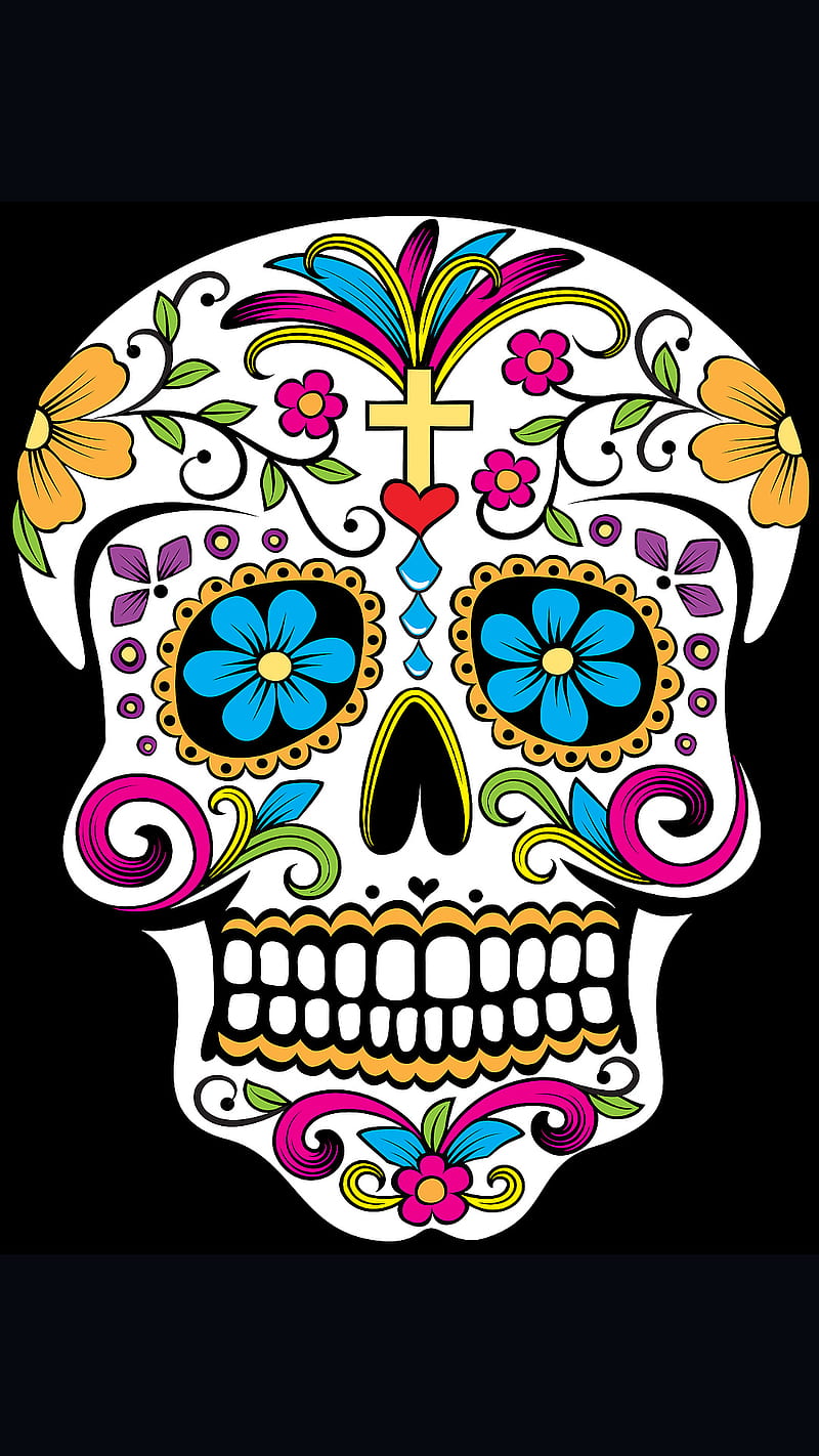 Day of the Dead, skull, HD phone wallpaper