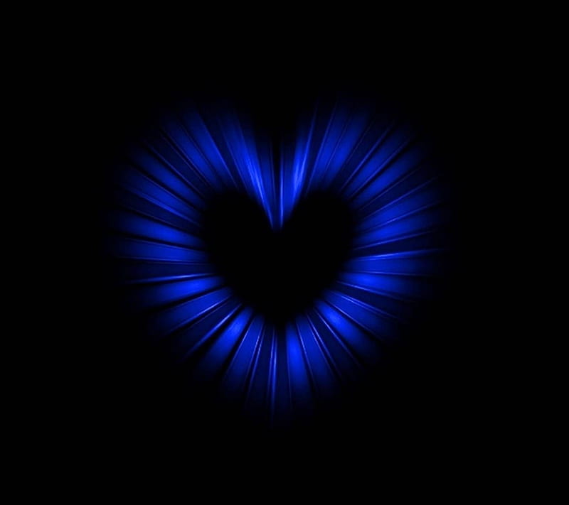 Blue Heart, Black and Blue Hearts, HD wallpaper