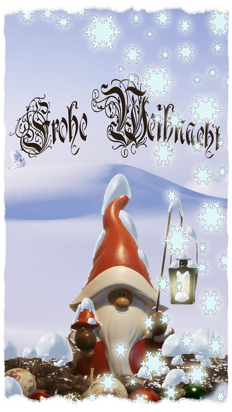 Christmas gnome, snow, weihnacht, winter, x mas, xando, HD phone wallpaper