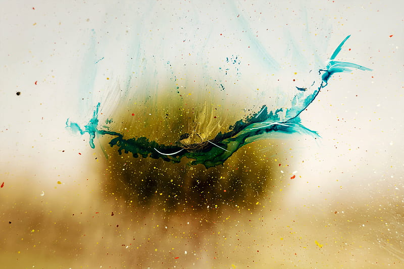paint, drops, stains, blur, abstraction, HD wallpaper