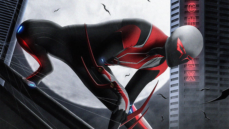 Spider Man 2099 Francesco Mattina Recreation, spiderman, superheroes, artist, artwork, digital-art, HD wallpaper