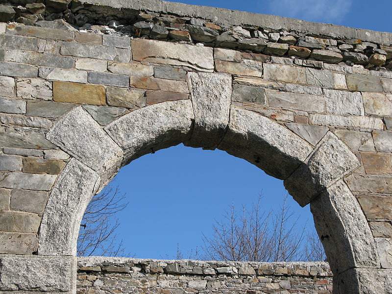 Archway, sky view, arch, key stone, old, HD wallpaper