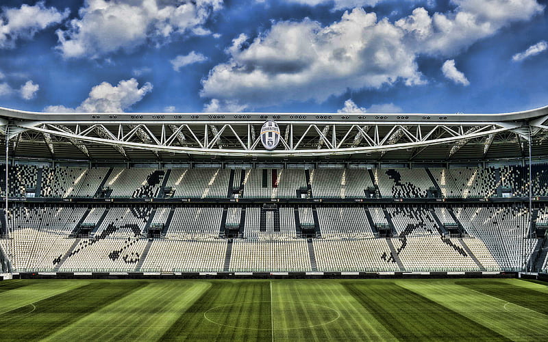 Juventus Stadium, R, football stadium, empty stadium, Allianz Stadium, soccer, Juventus arena, Italy, Juventus new stadium, italian stadiums, HD wallpaper