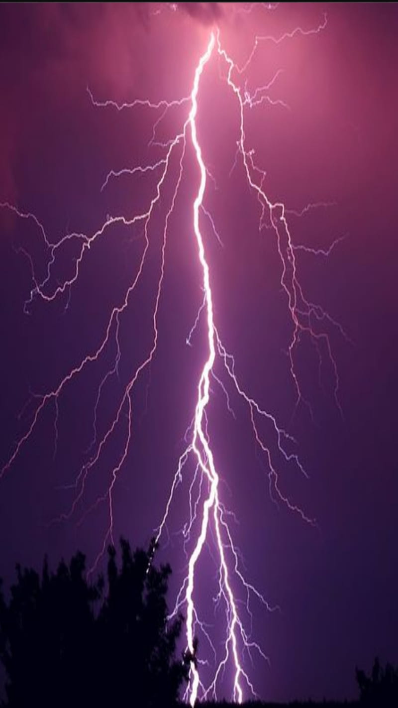 Pink Lightning, nature, storms, thunder, HD phone wallpaper