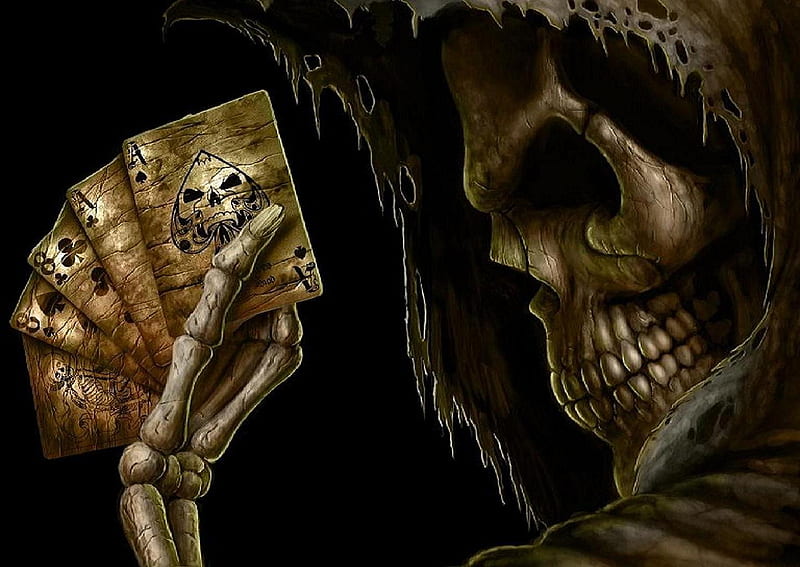 dead man, dead, bones, cards, skull, HD wallpaper