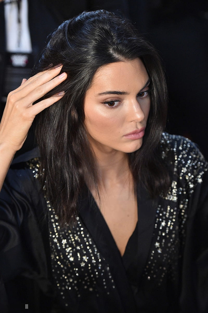 Kendall Jenner, women, model, dark hair, indoors, long hair, HD phone wallpaper