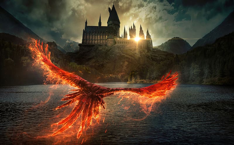 Phoenix, Movie, Hogwarts Castle, Fantastic Beasts: The Secrets Of Dumbledore, Fantastic Beasts, HD wallpaper