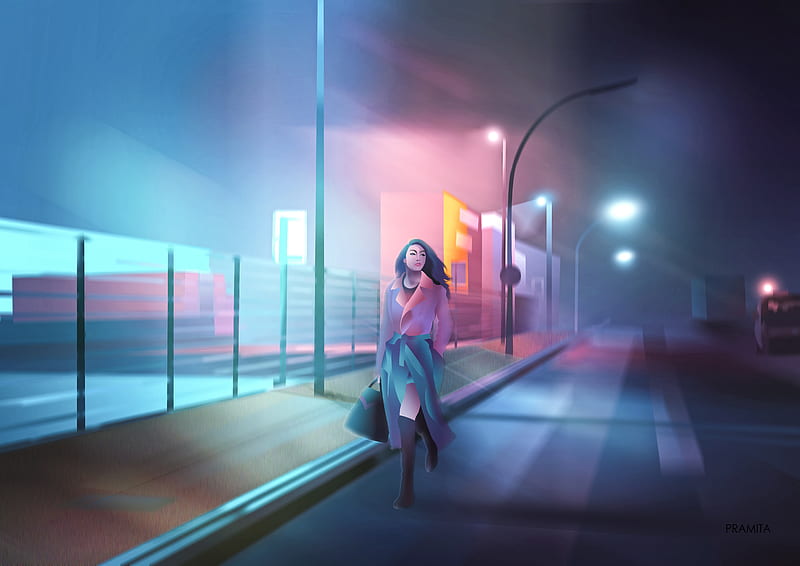 City Girl , artist, artwork, digital-art, HD wallpaper