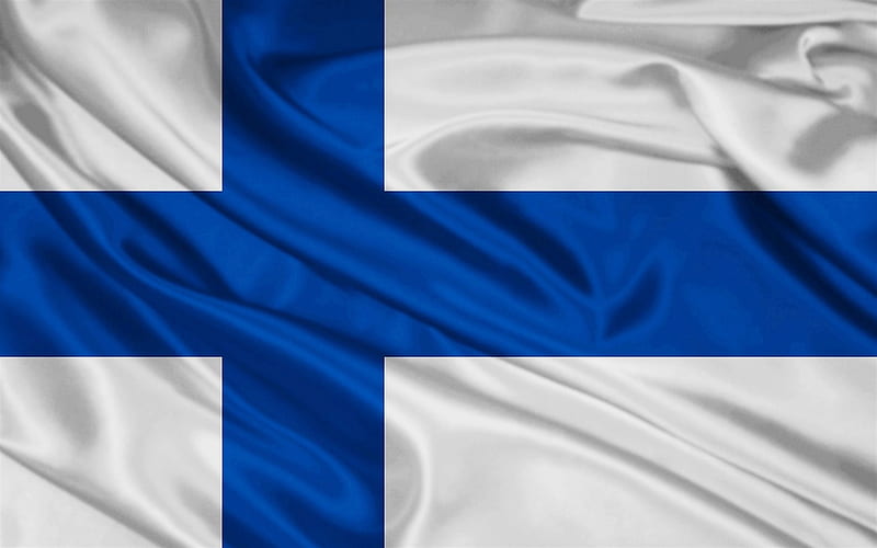Flag of Finland, fabric texture, silk, Finnish flag, Europe, Finland, HD wallpaper