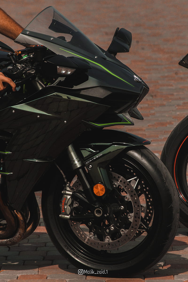 Kawasaki h2, bike, heavy, kawasaki ninja, motor, motorcycle, stunt, zaid malik, HD phone wallpaper