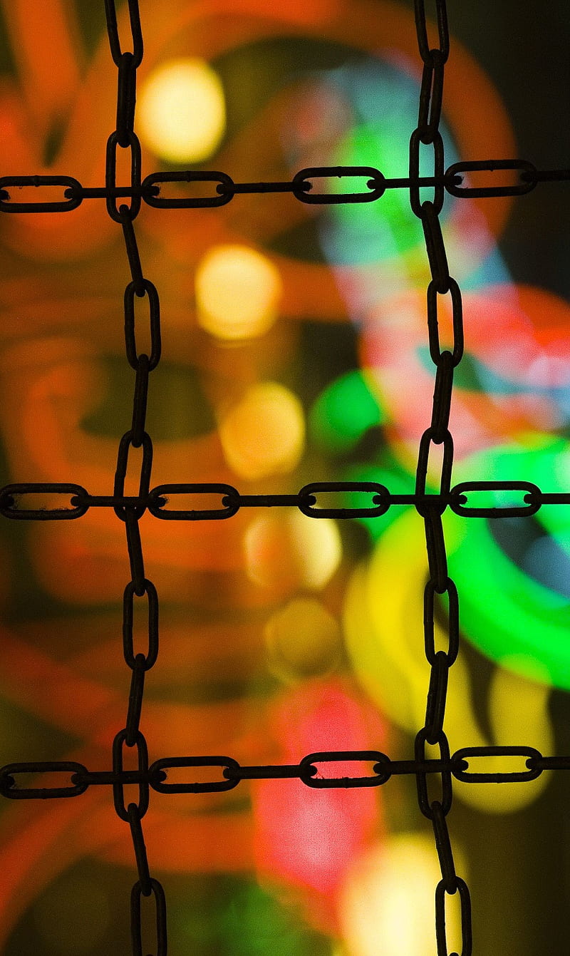 Chain, bokeh, colorful, lights, passion, HD phone wallpaper