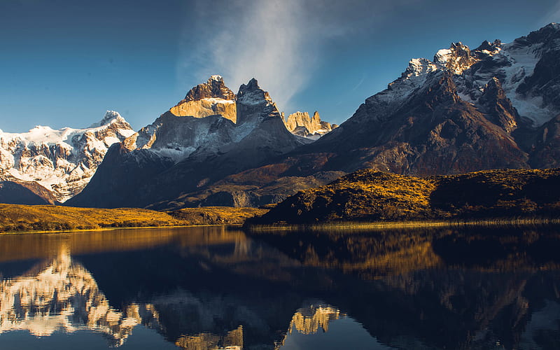 Gray Lake Torres del Paine, mountains, Patagonia, Chile, HD wallpaper