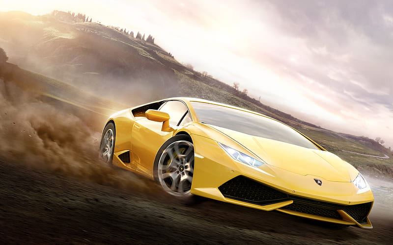 Lamborghini Huracan, drift, autosimulator, 2018 games, Forza Horizon 3, HD wallpaper