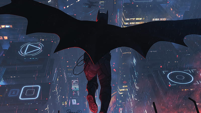 Batman Jump City, batman, superheroes, HD wallpaper