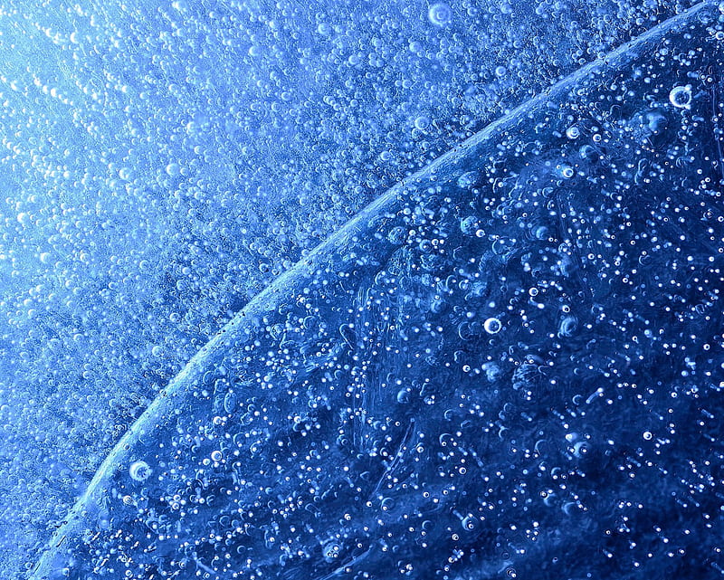 Oxygen, blue, bubbles, drops, frozen, gas, rain, water, waterdrops, HD wallpaper