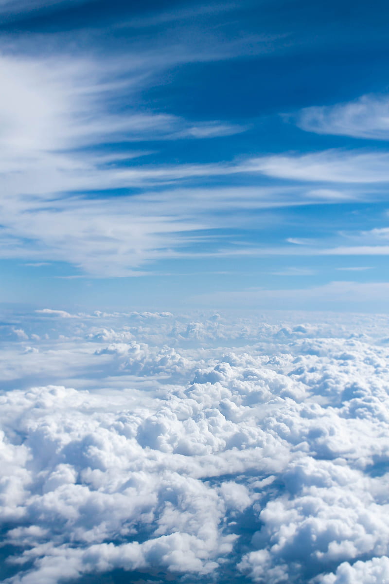 above-cloud of blue skies, HD phone wallpaper
