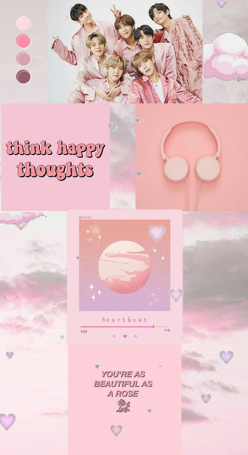 Bts , aesthetic, love, pink, HD phone wallpaper
