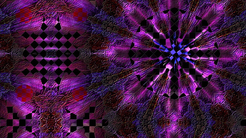 Purple fractal, bonito, digital art, abstract, 3d cg, retro, psicodelia, purple, visual art, fractal, awesome, HD wallpaper