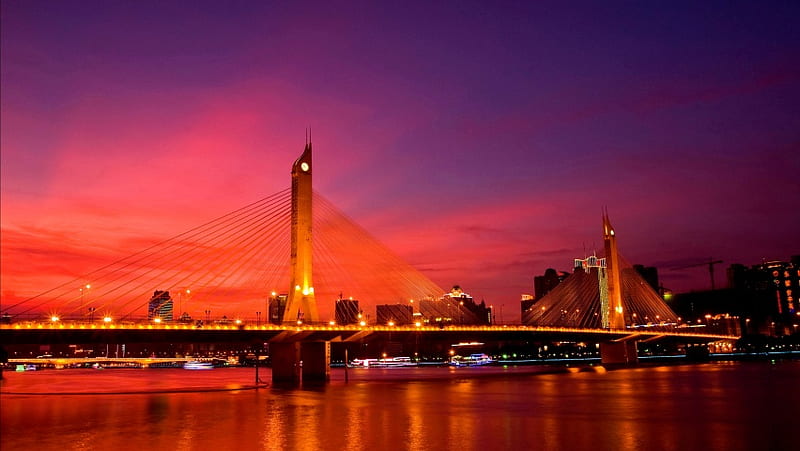 Pearl River Bridge Guangzhou, HD wallpaper
