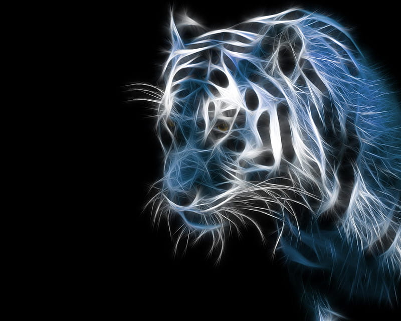 White Tiger, 3d, HD wallpaper