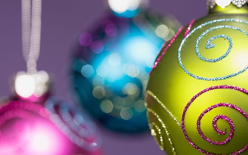 Christmas decoration balls color, HD wallpaper