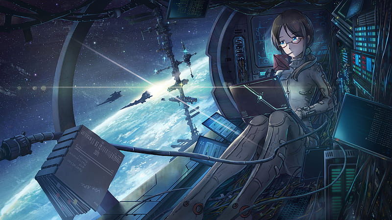 Anime girl, sci-fi, bodysuit, space, spaceship, Anime, HD wallpaper |  Wallpaperbetter