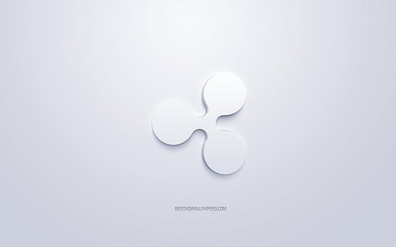 Ripple logo, 3d white logo, 3d art, white background, cryptocurrency, Ripple, finance concepts, business, Ripple 3d logo, HD wallpaper