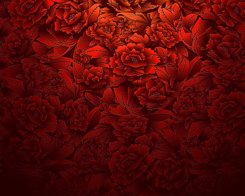 Floral Background, red, roses, HD wallpaper