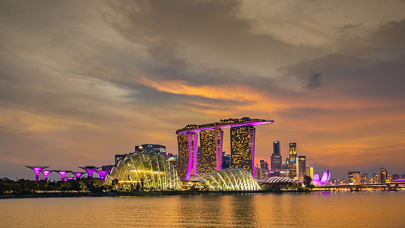 Marina Bay Sands Hotel Singapore, marina bay sands, hotel, architecture, singapore, reflection, HD wallpaper