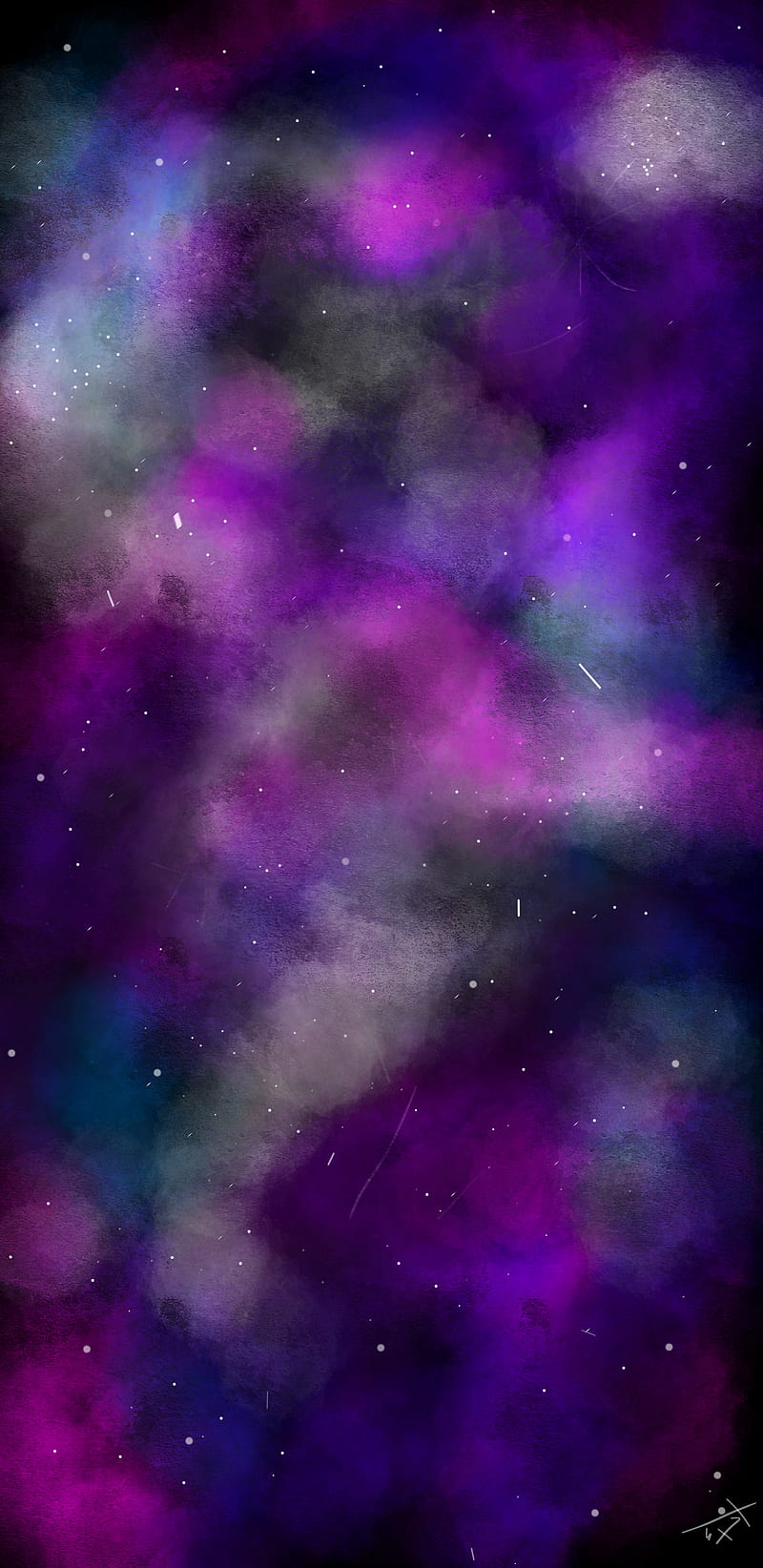 Galaxy, blue, pink, purple, solar, space, star, stars, system, universe, HD phone wallpaper