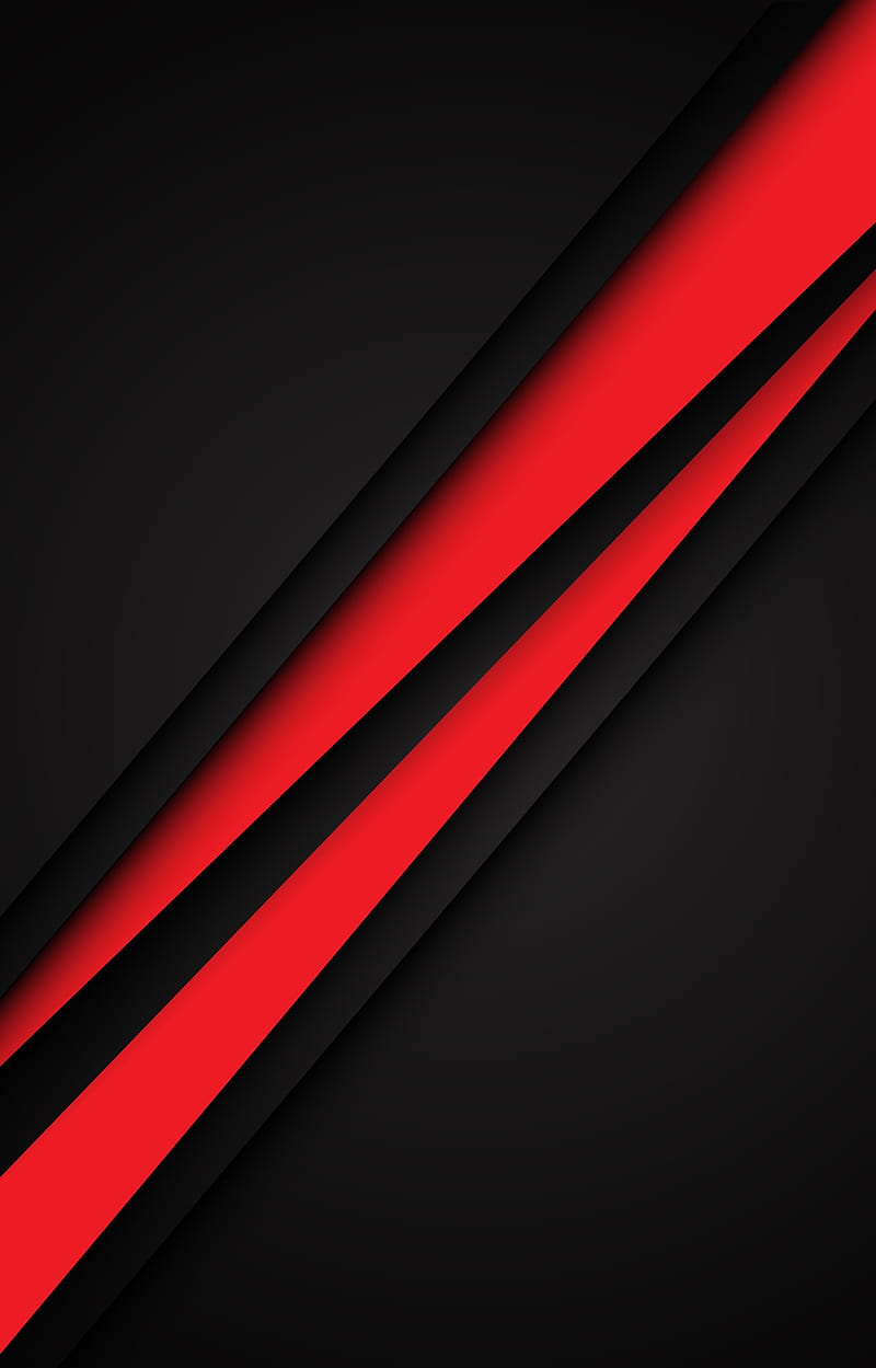 Red Lines, black, dark, desenho, galaxy material, minimalism, simple, stripes, HD phone wallpaper