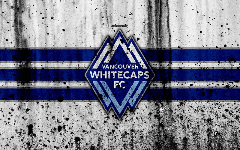 FC Vancouver Whitecaps, grunge, MLS, soccer, Western Conference, football club, USA, Vancouver Whitecaps, logo, stone texture, Vancouver Whitecaps FC, HD wallpaper