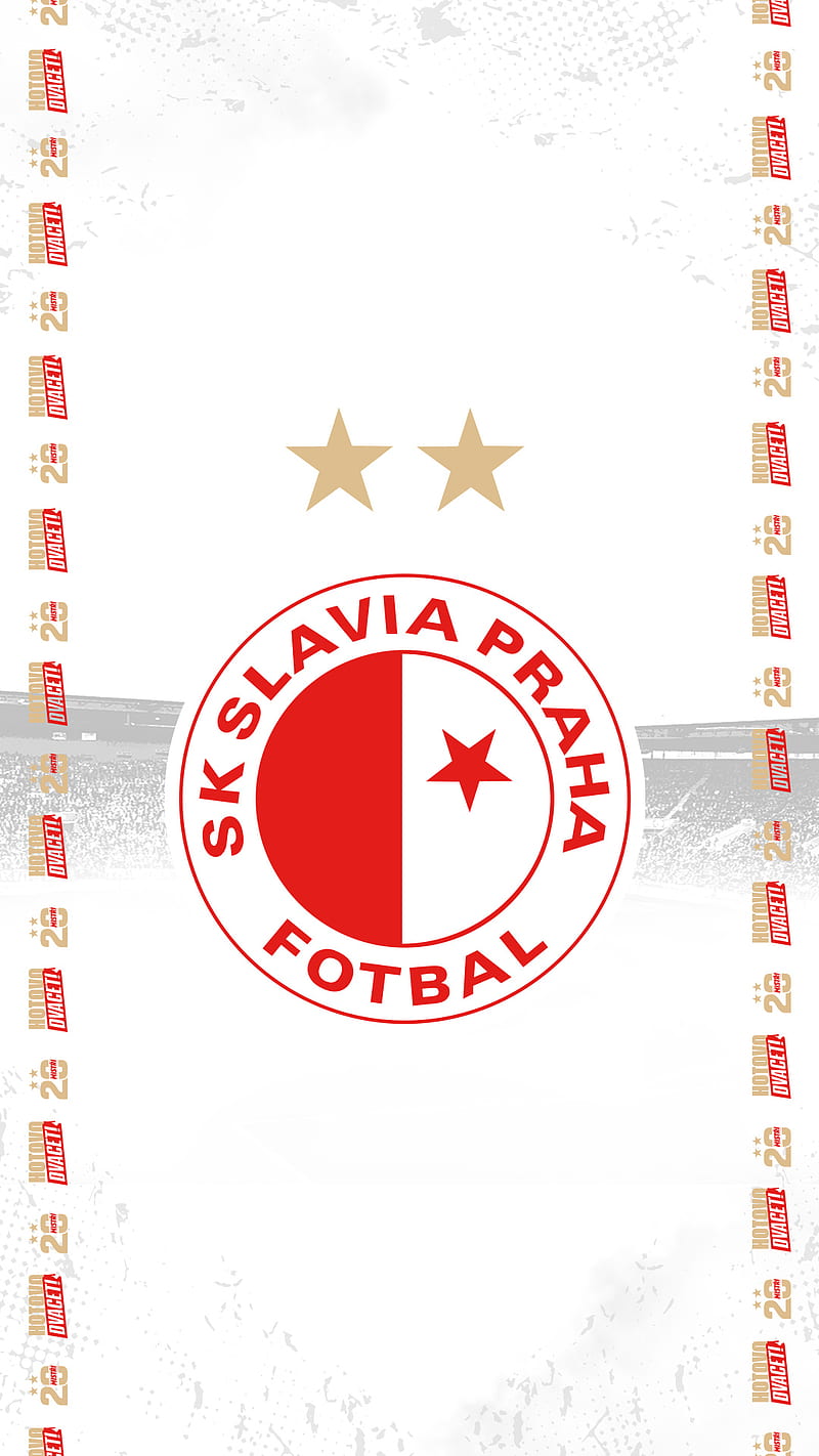 Download wallpapers SK Slavia Praha, 4k, logo, material design