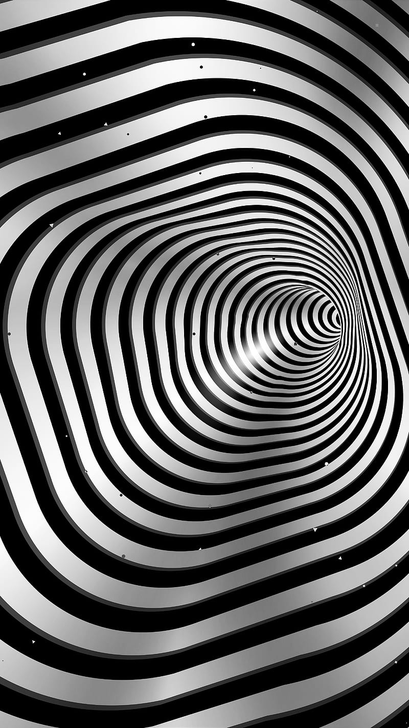 Square wormhole (b/w), Black-hole, Divin, Universe, black-and-white, hypnotic, illusion, immersion, math, music, op-art, optical-illusion, physics, portal, rhythm, science, space, striped, time-travel, tunnel, HD phone wallpaper