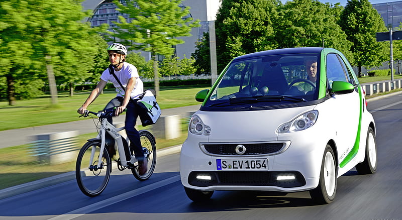 2013 Smart fortwo electric drive and Smart Bicycle , car, HD wallpaper