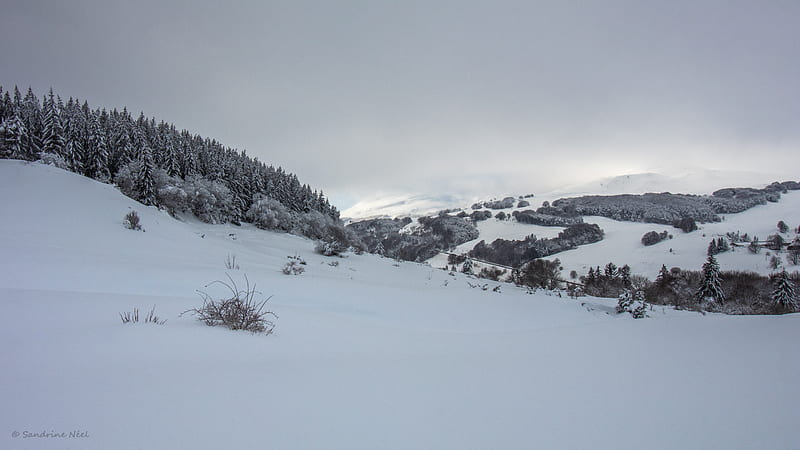 mountains, snow, winter, landscape, snowy, HD wallpaper
