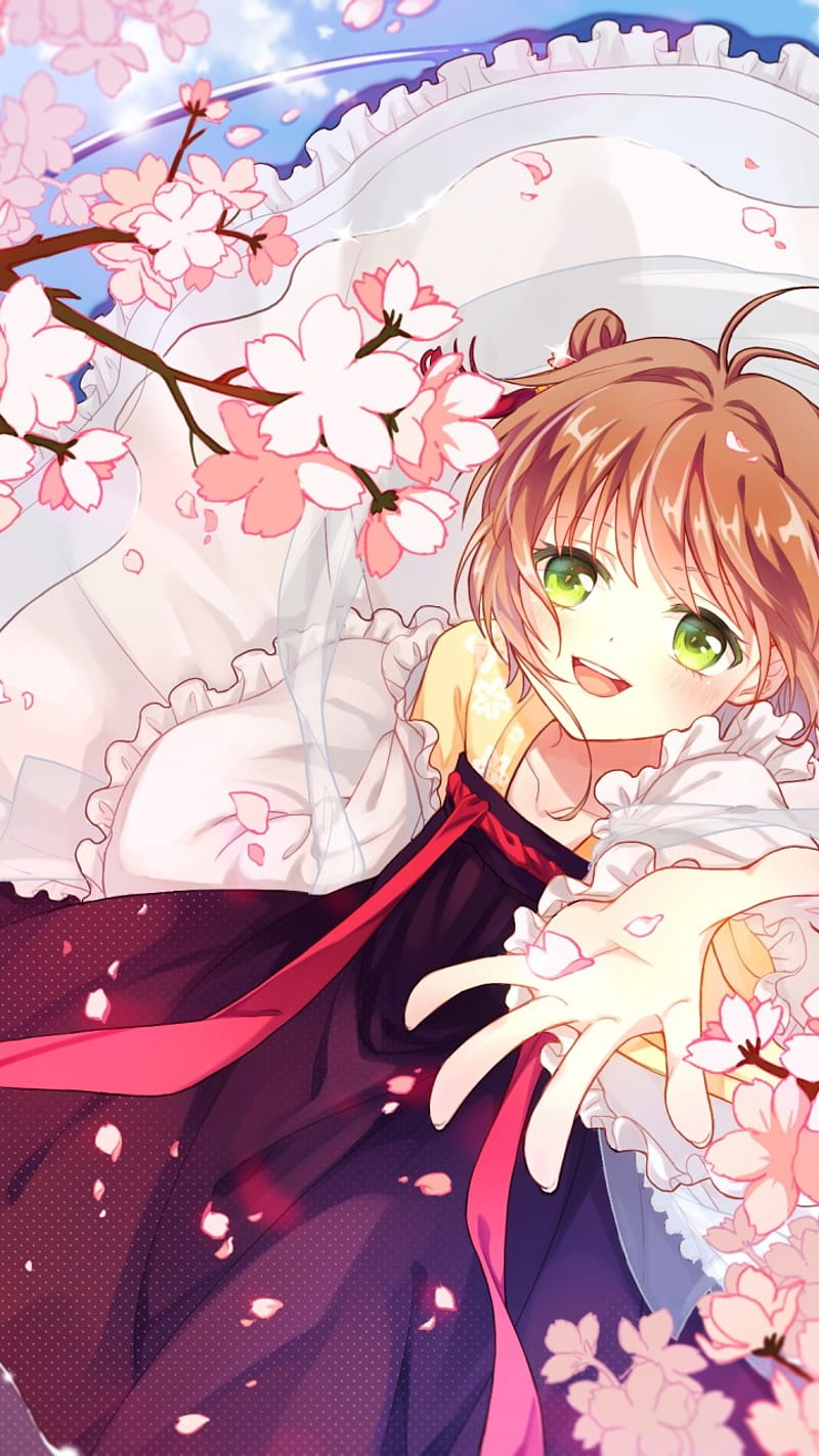 Card Captor Sakura, anime, cardcaptor sakura, cherry blossom, sakura card captor, sakura cardcaptor, HD phone wallpaper